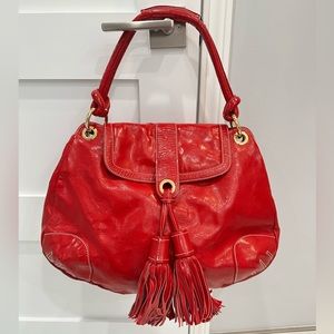 GOLDENBLEU Jumbo Red Soft Leather Purse